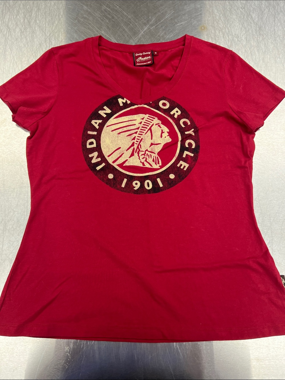 Indian Motorcycle Women's Red Short Sleeve Logo Tee